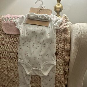 Lil' Jack Floral Kids Matching Set - White